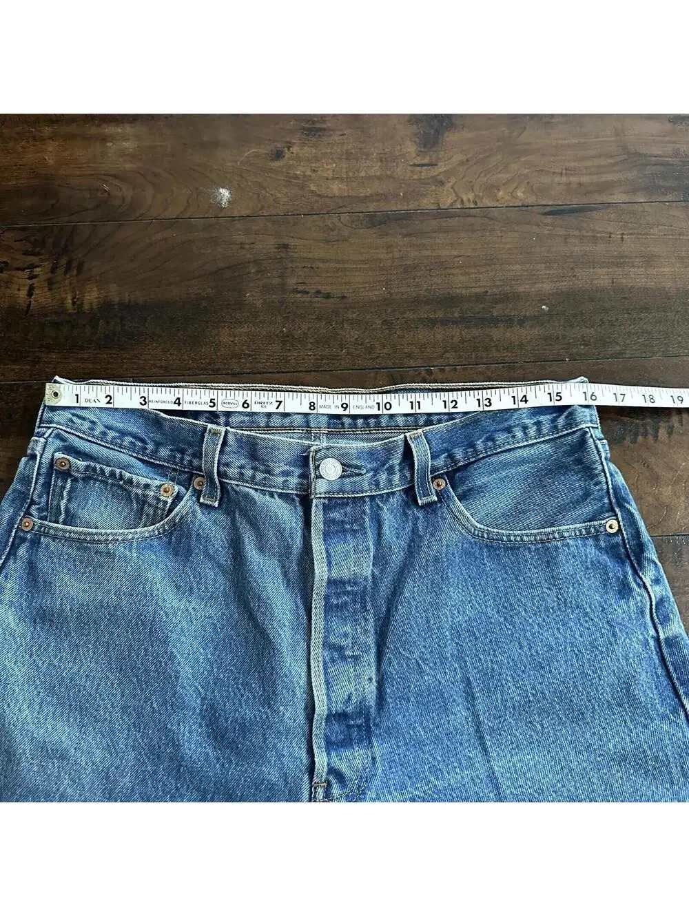 Levis 501 Vintage 90s Straight Leg XX Capri Jeans 36x34 Light Wash Act 32x25